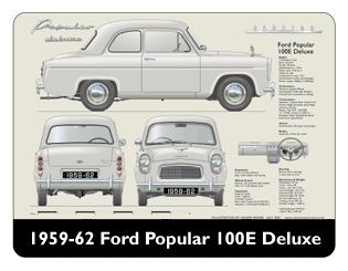 Ford Popular 100E Deluxe 1959-62 Mouse Mat